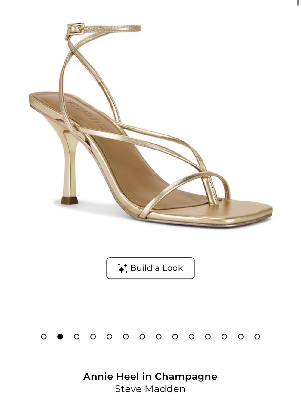 Steve Madden Annie Champagne Metallic Strappy High Heel Sandal